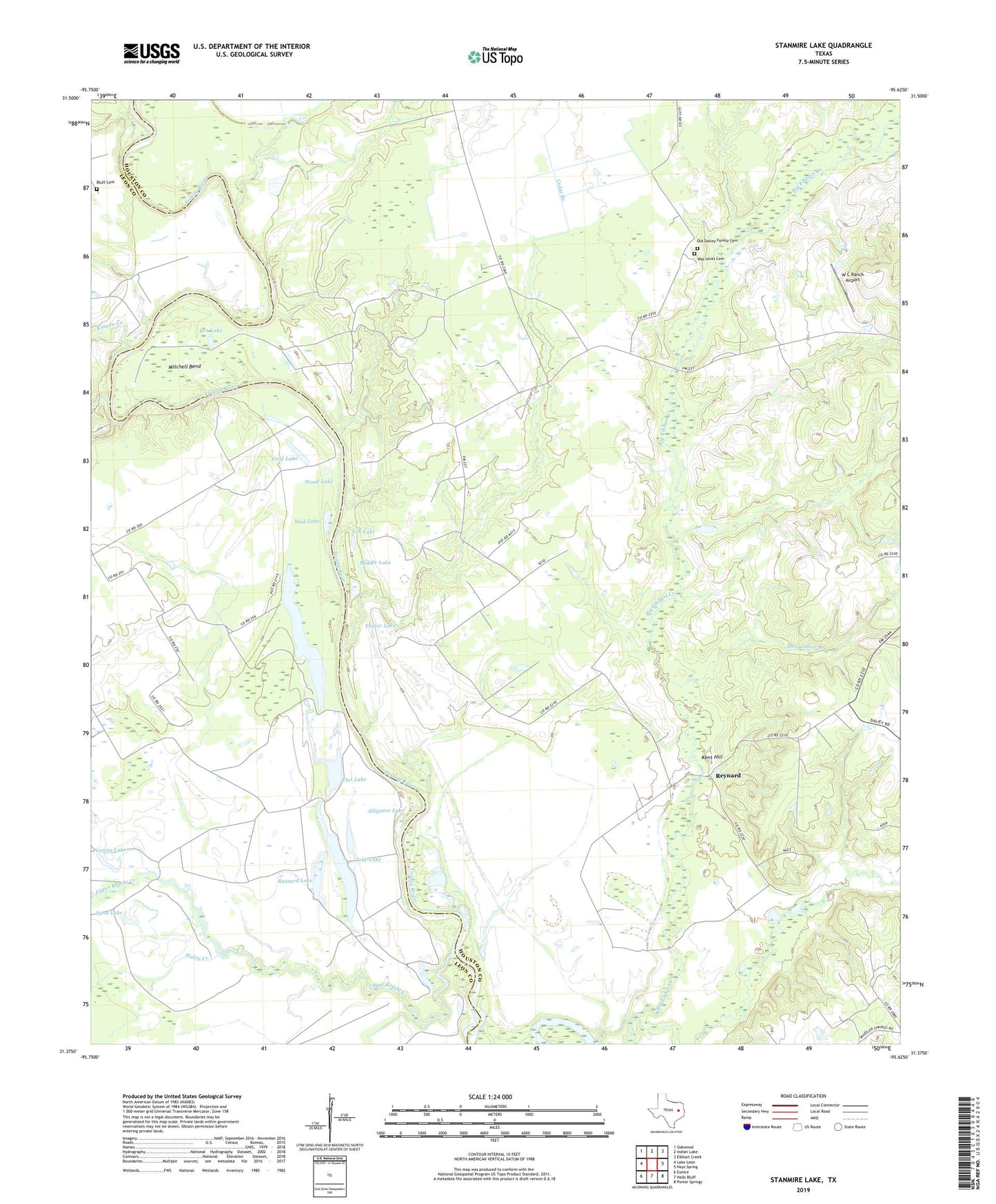 Stanmire Lake Texas US Topo Map Image