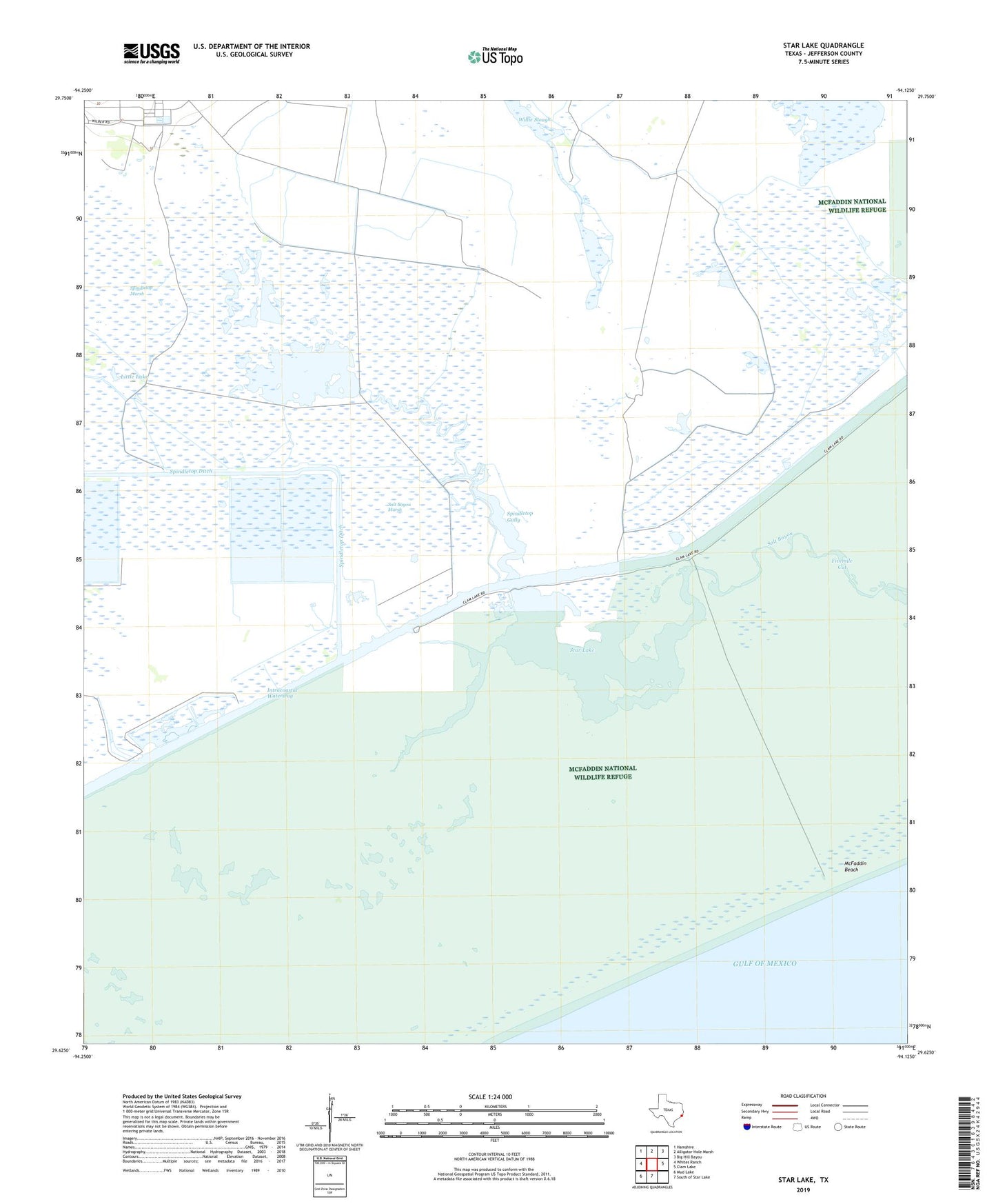 Star Lake Texas US Topo Map Image