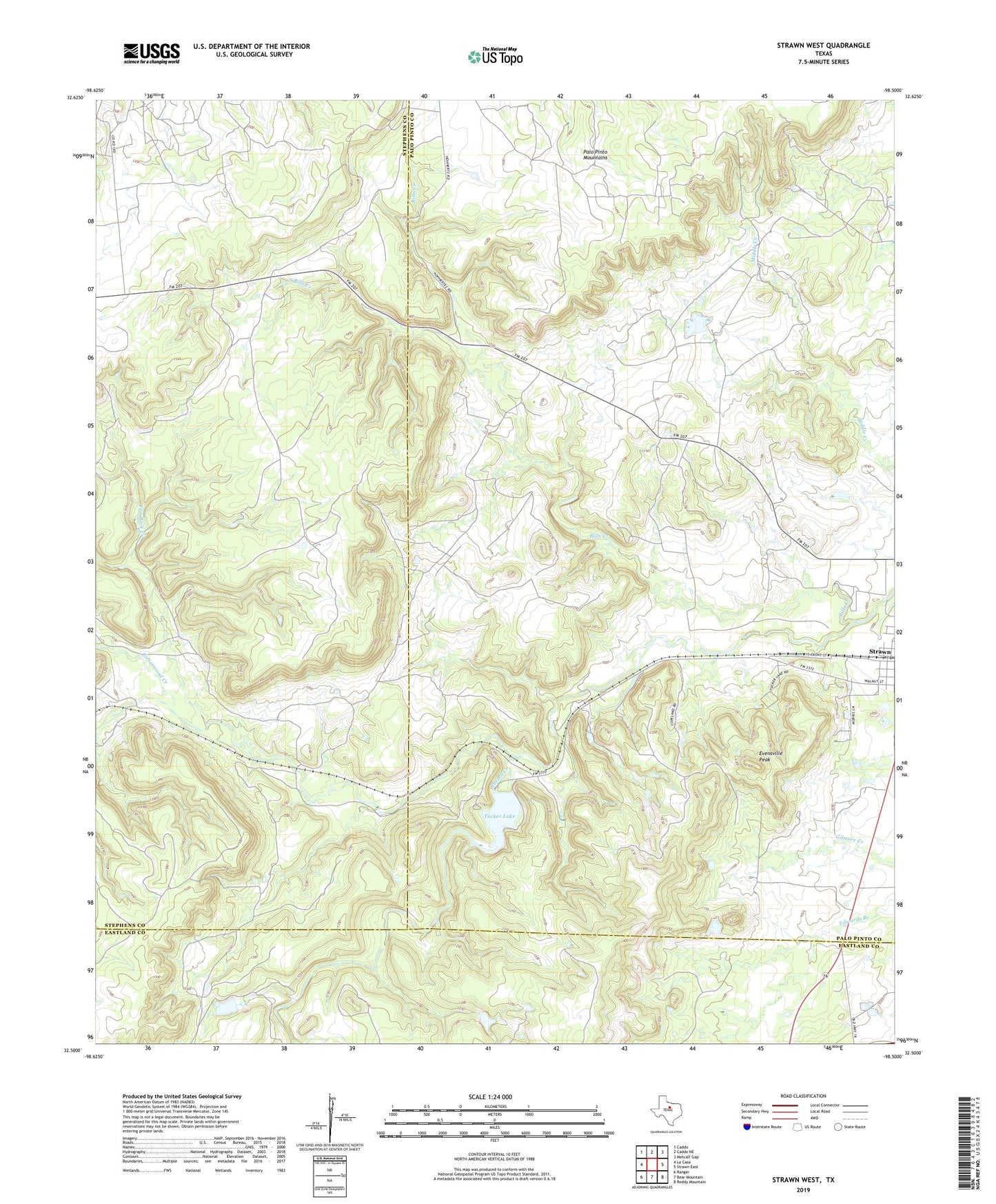 Strawn West Texas US Topo Map Image