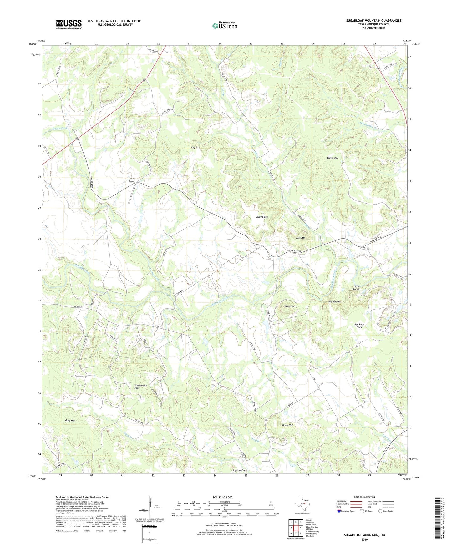 Sugarloaf Mountain Texas US Topo Map Image