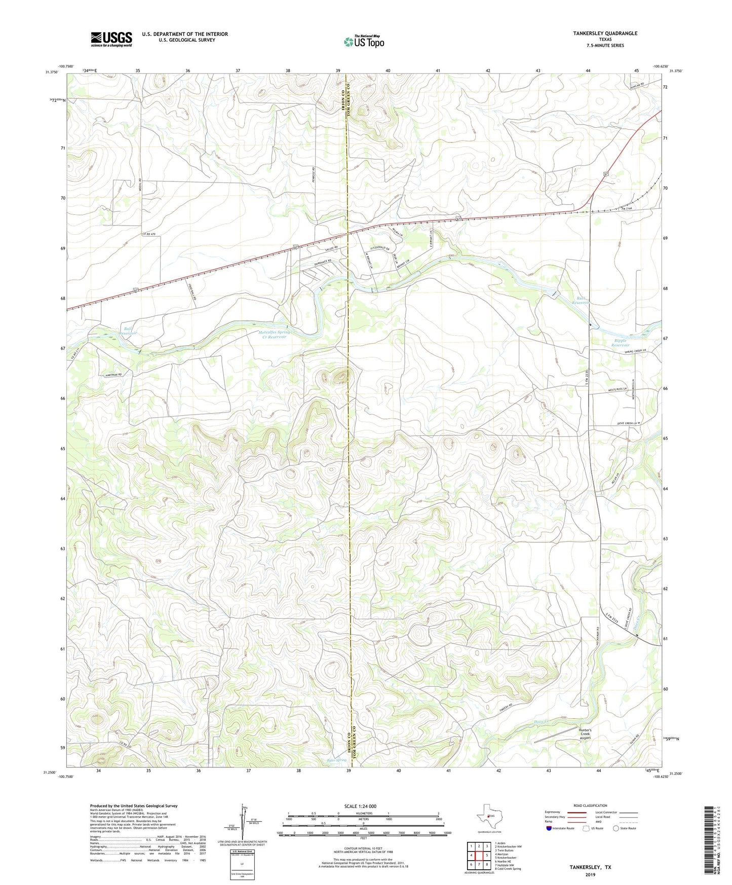 Tankersley Texas US Topo Map Image