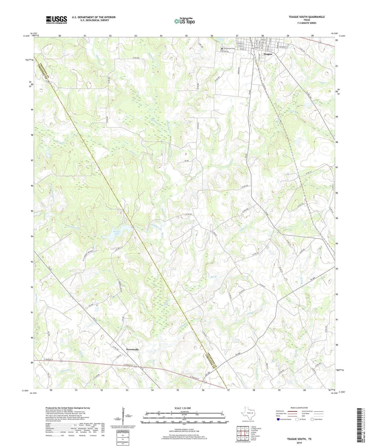 Teague South Texas US Topo Map Image