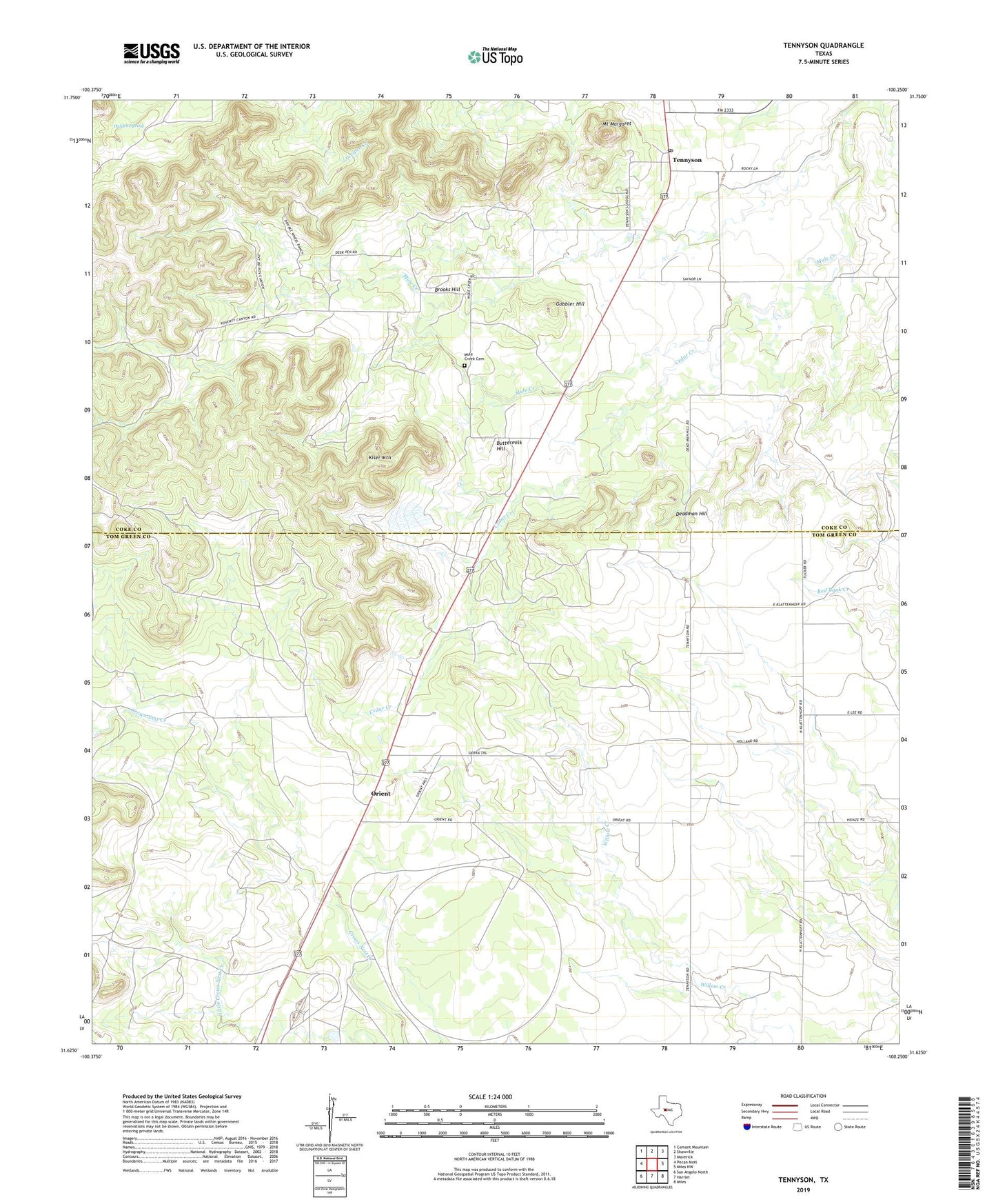 Tennyson Texas US Topo Map Image