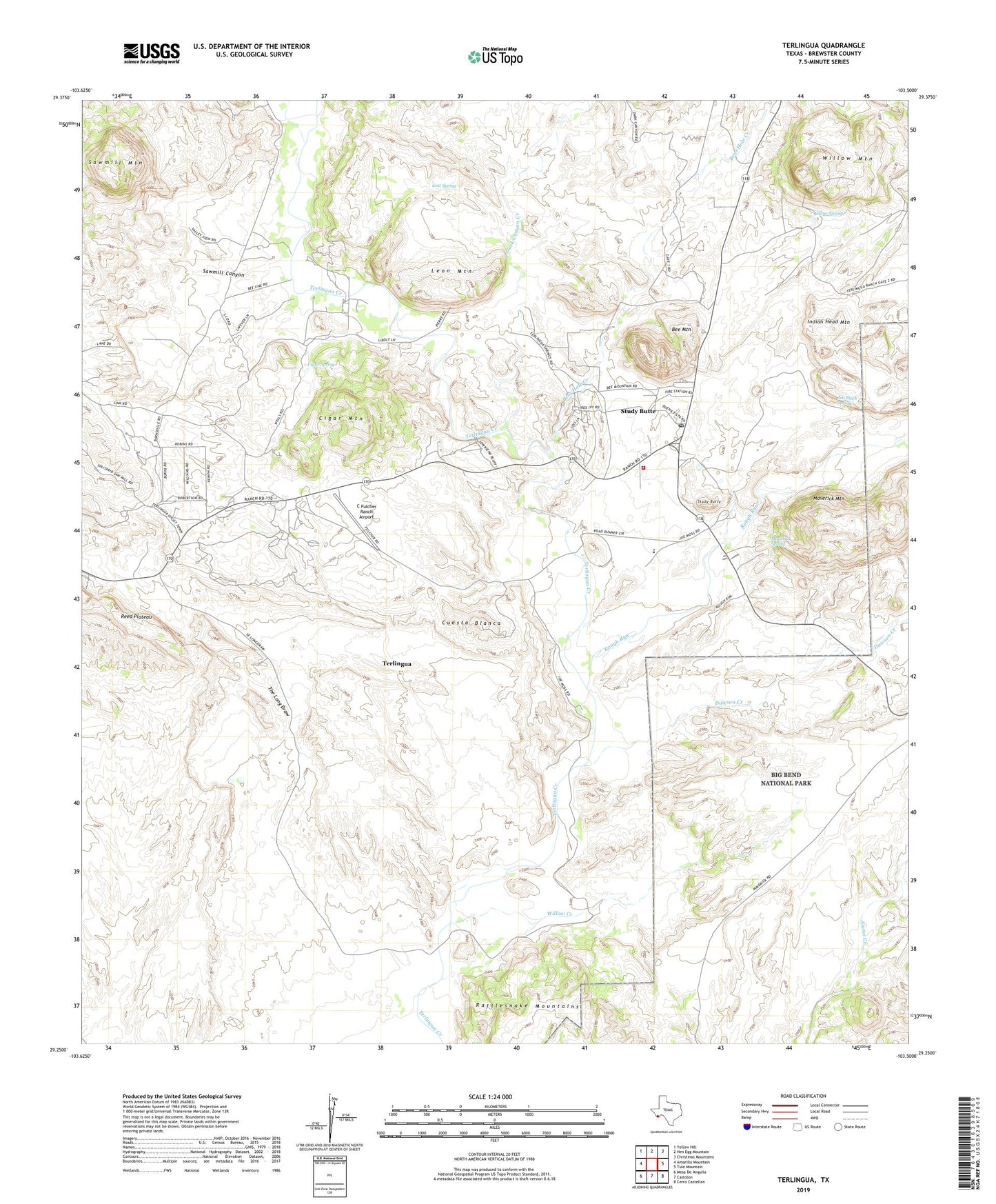 Terlingua Texas US Topo Map Image