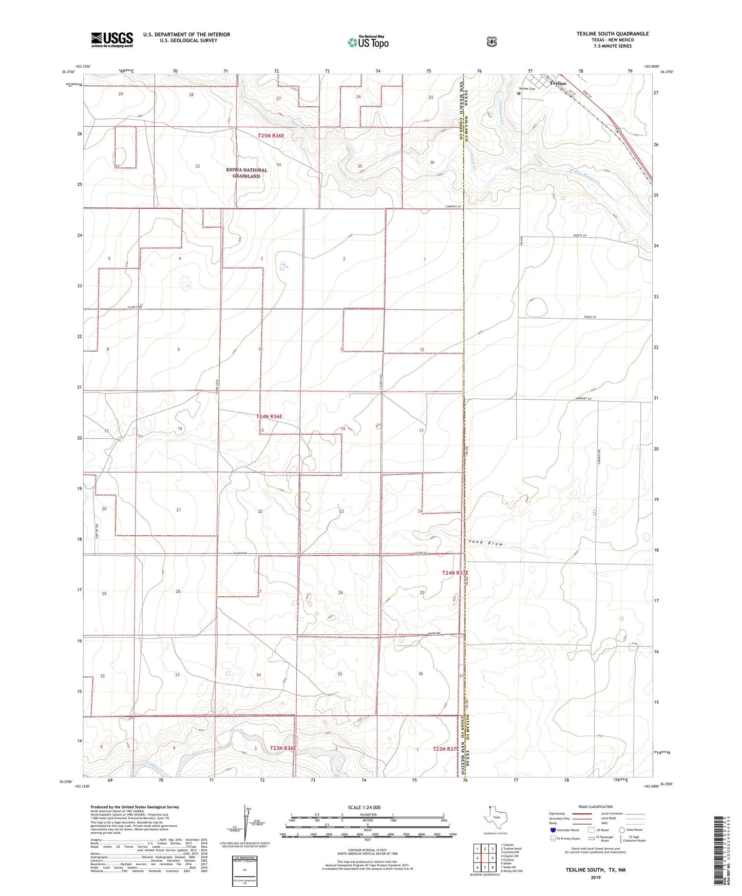 Texline South Texas US Topo Map Image