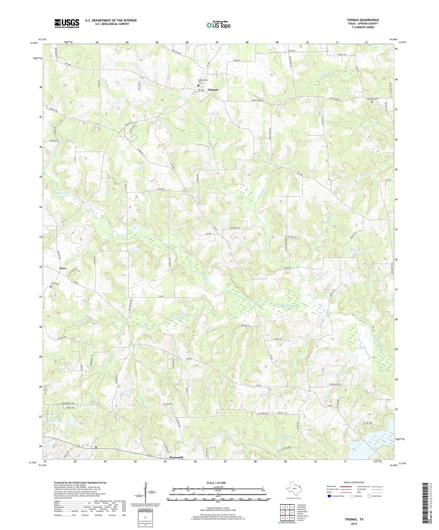 Thomas Texas US Topo Map Image