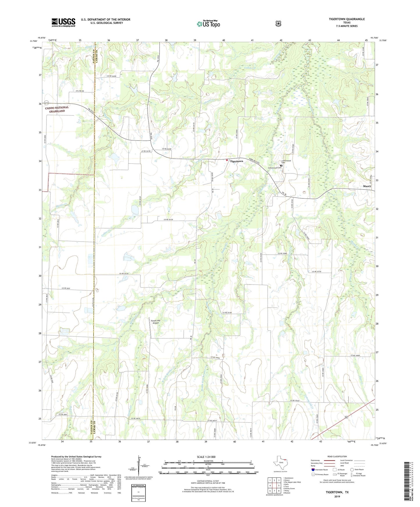 Tigertown Texas US Topo Map Image