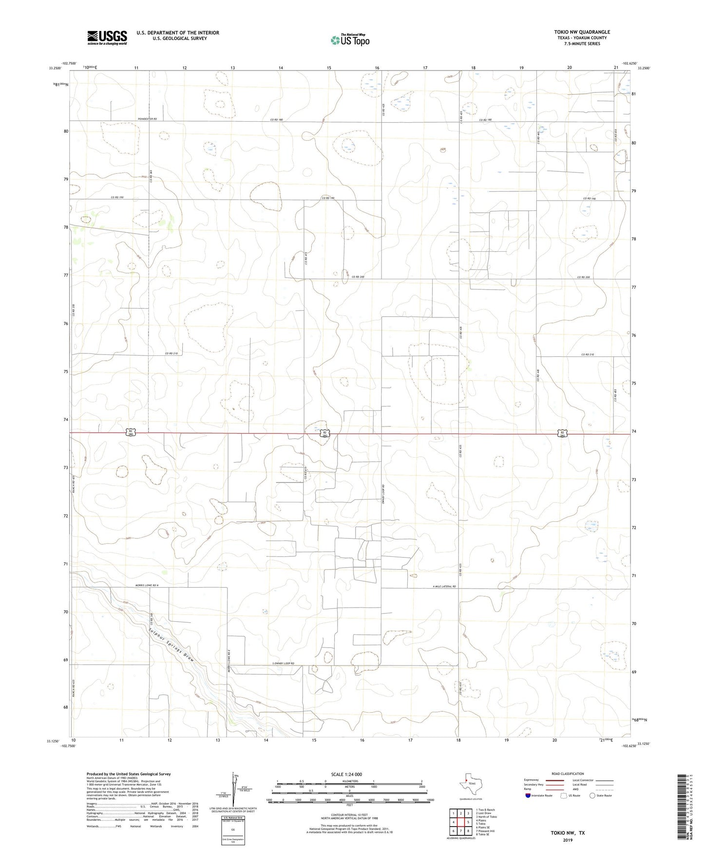 Tokio NW Texas US Topo Map Image