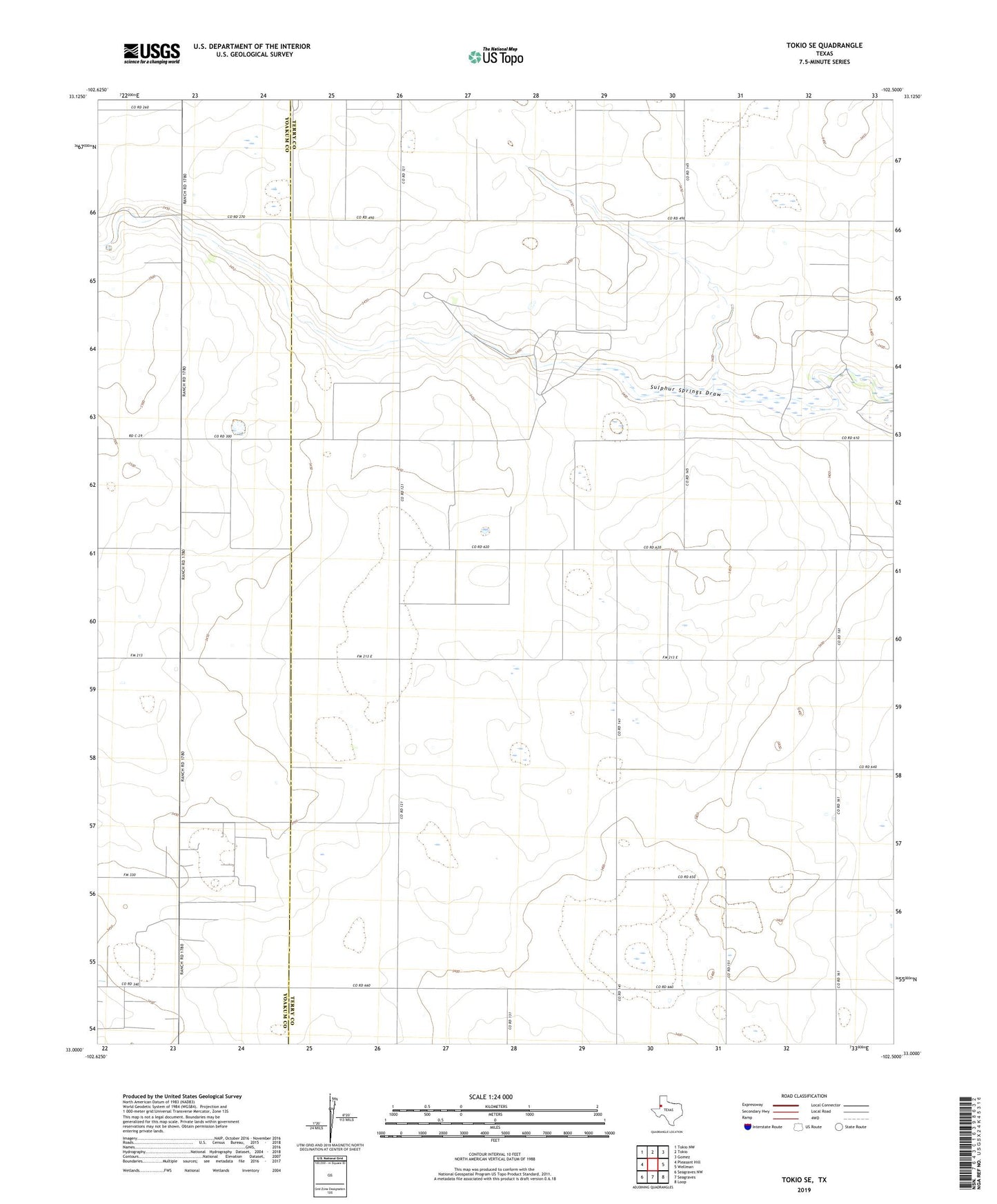 Tokio SE Texas US Topo Map Image