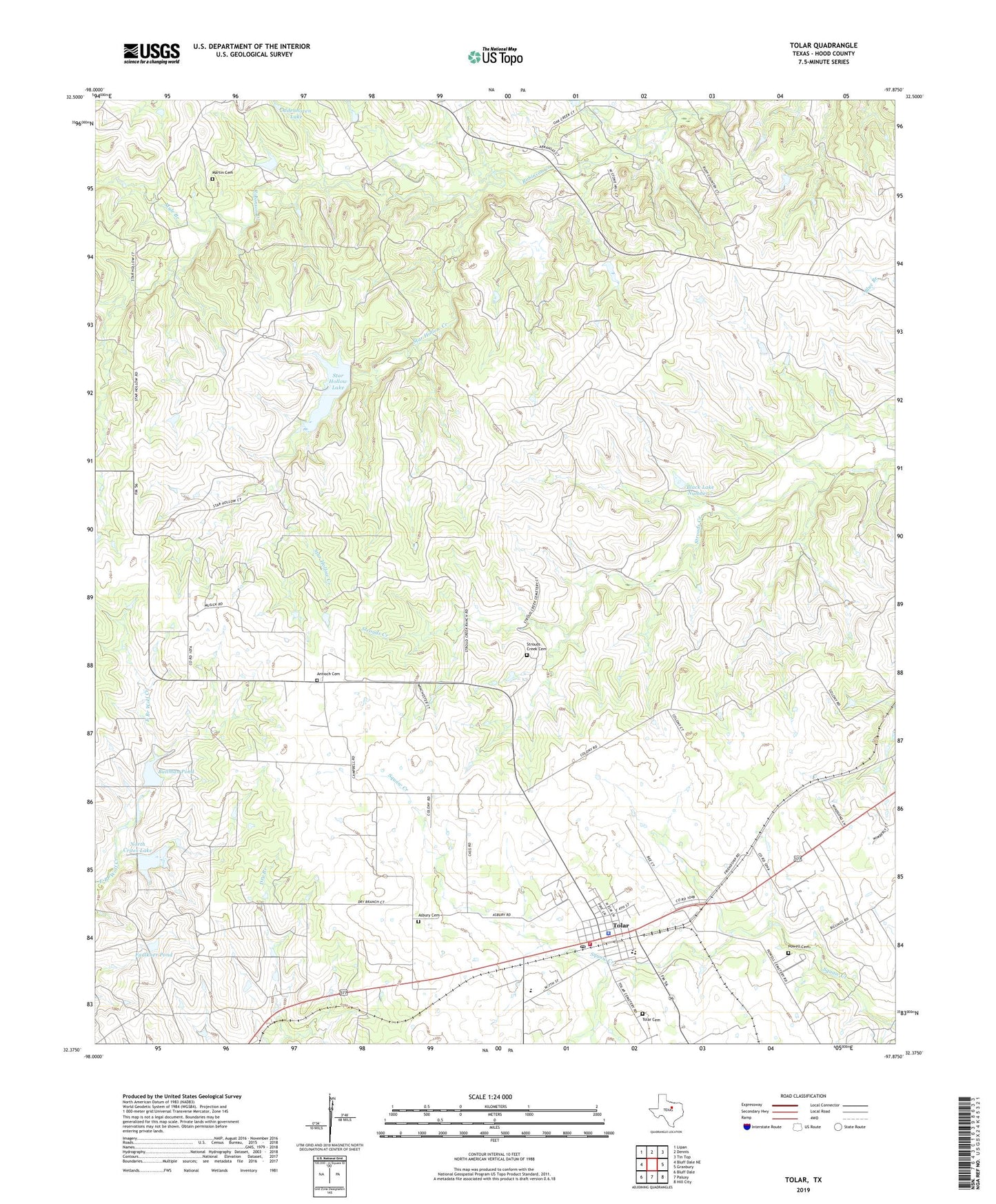 Tolar Texas US Topo Map Image