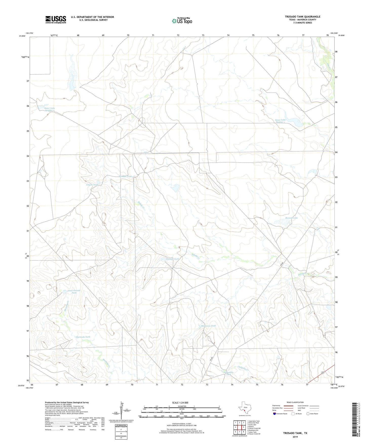 Trosado Tank Texas US Topo Map Image