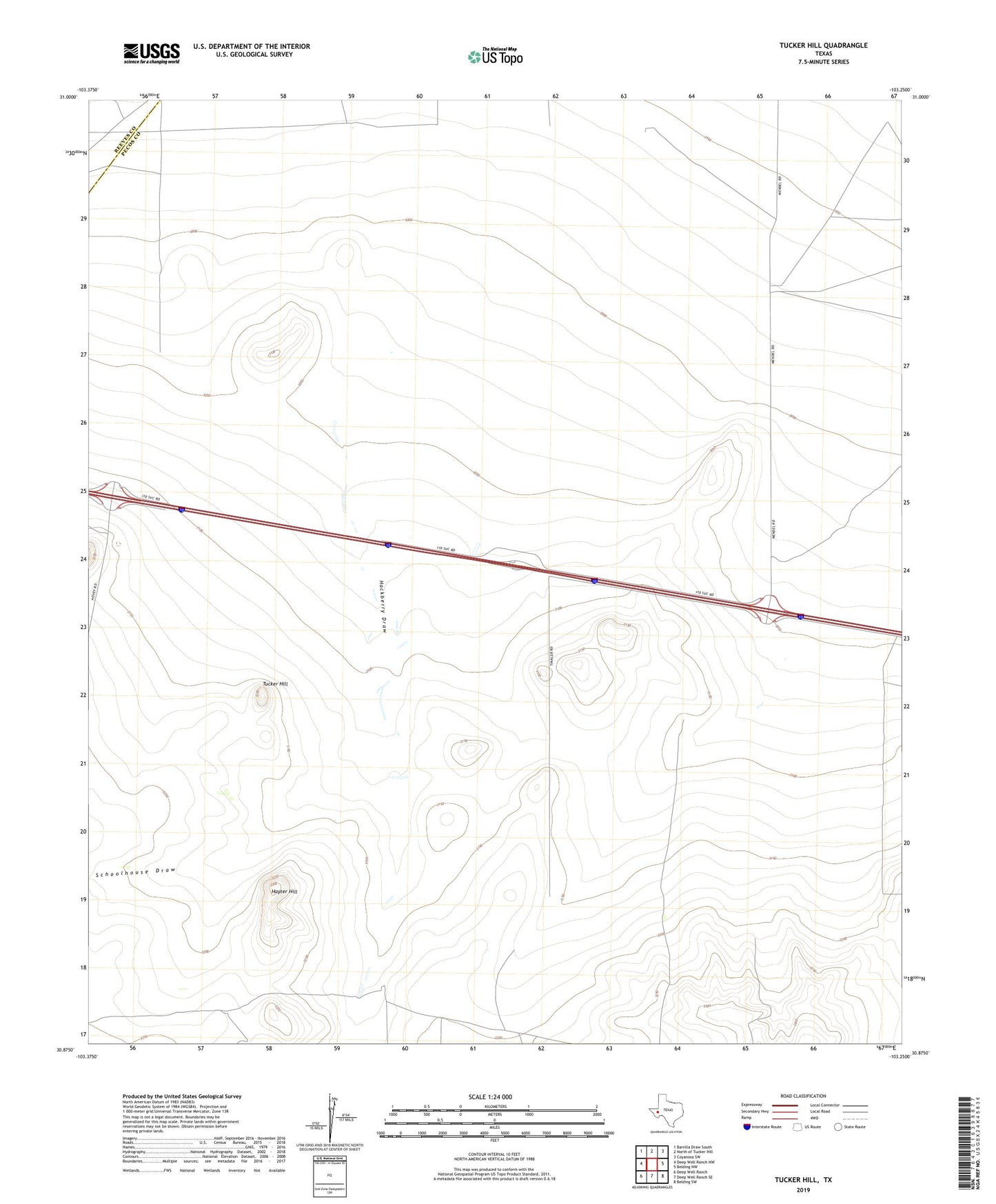 Tucker Hill Texas US Topo Map Image