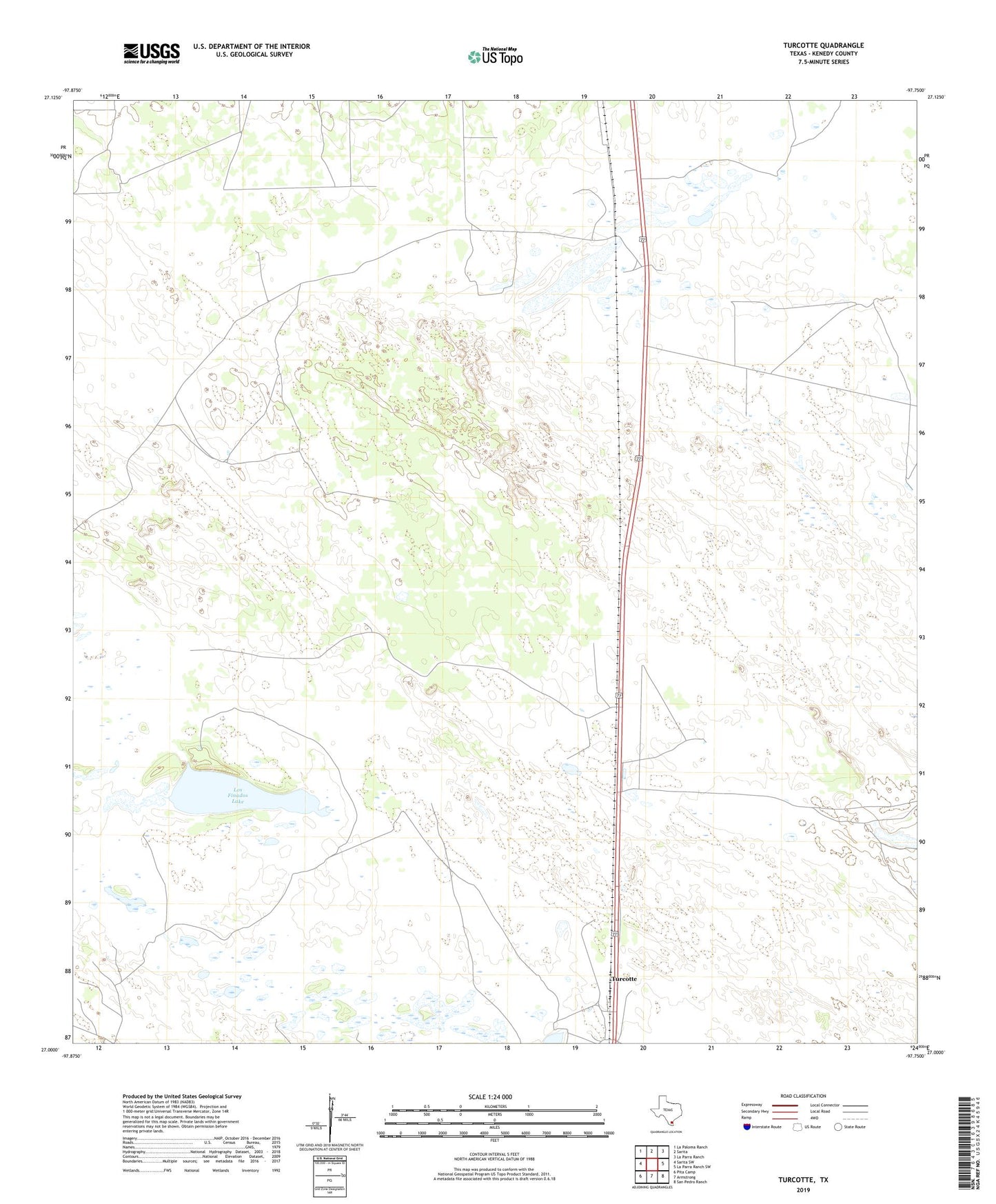 Turcotte Texas US Topo Map Image