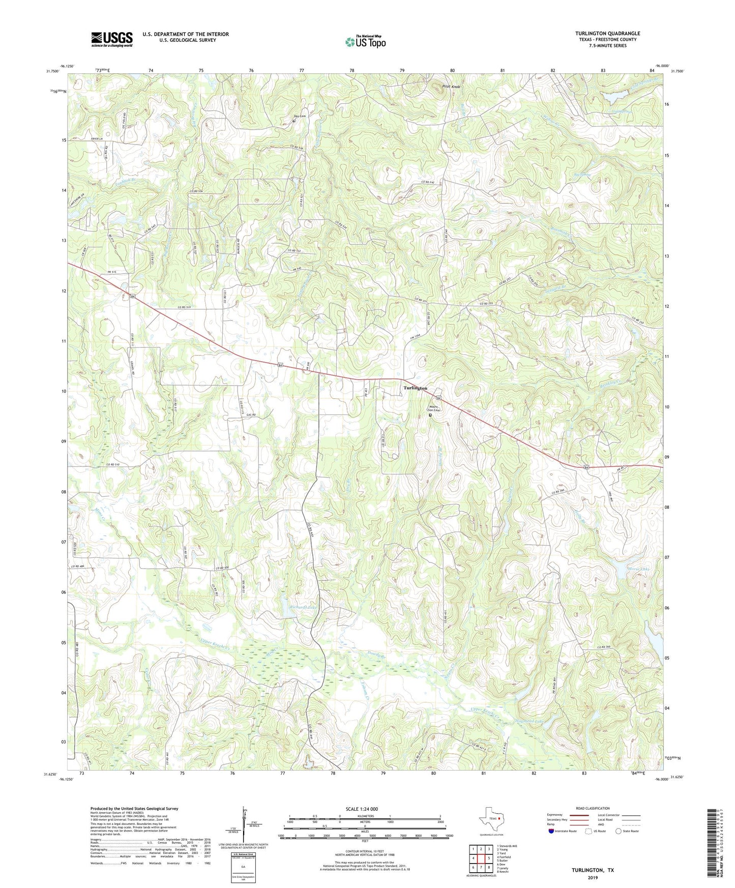 Turlington Texas US Topo Map Image