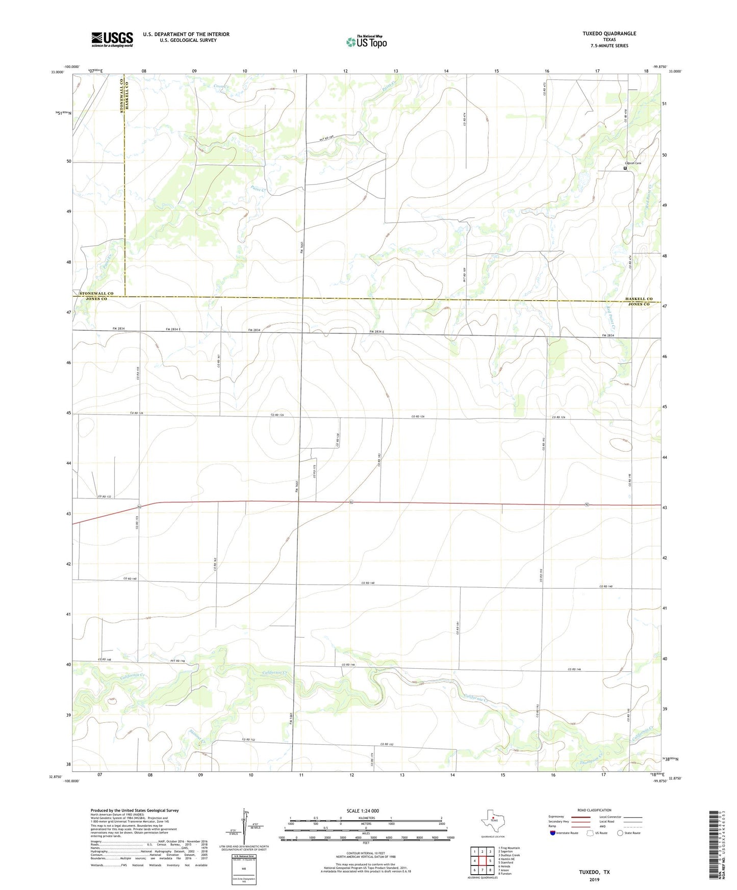 Tuxedo Texas US Topo Map Image
