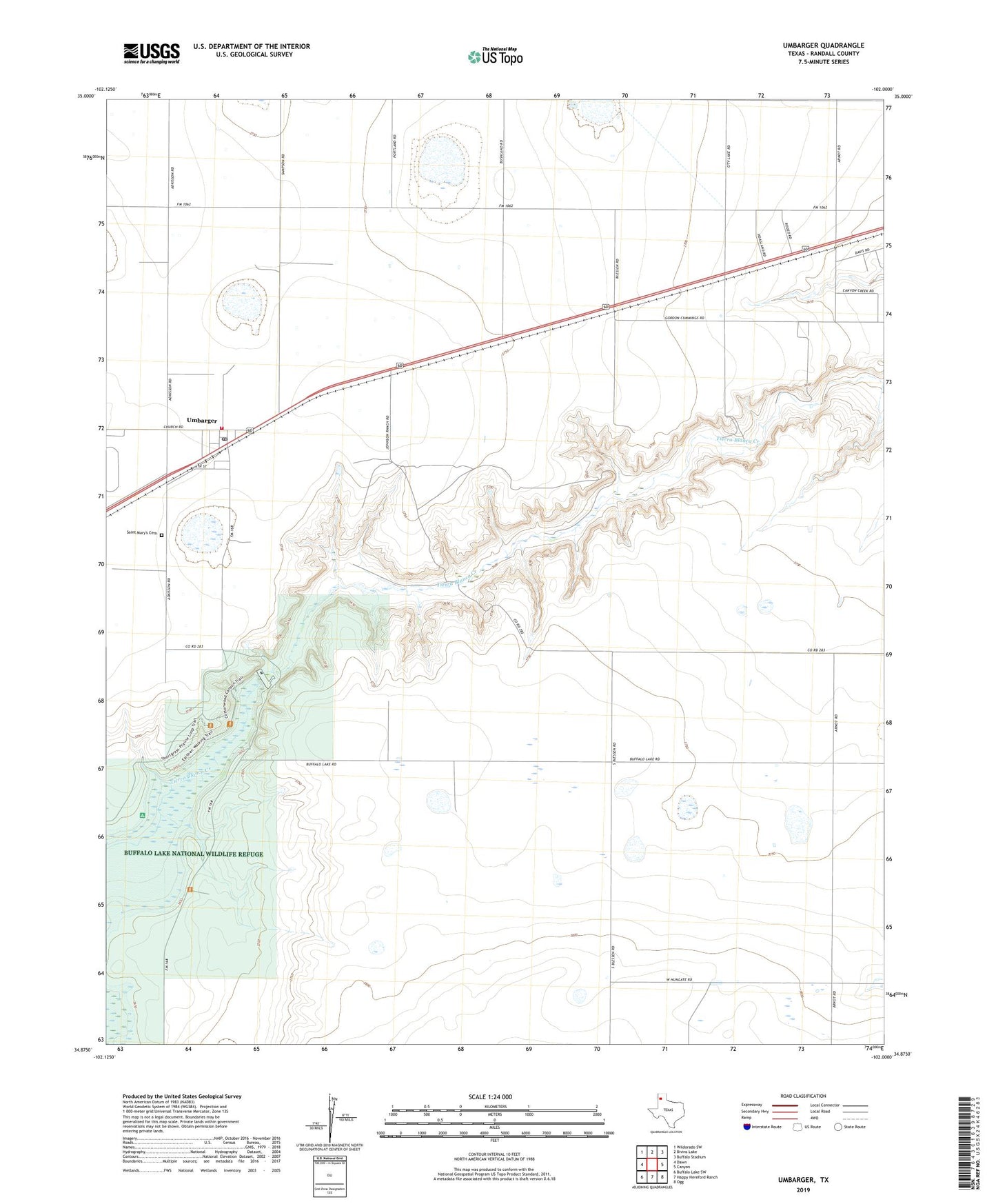 Umbarger Texas US Topo Map Image
