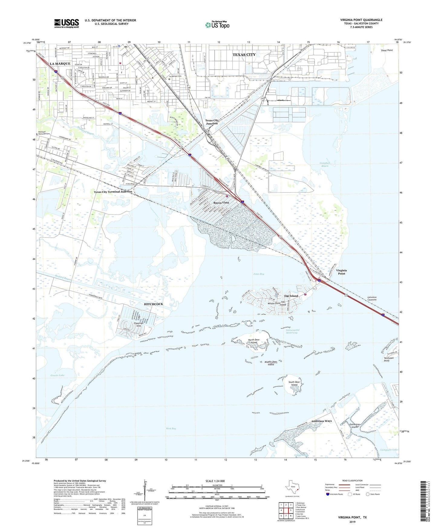 Virginia Point Texas US Topo Map Image