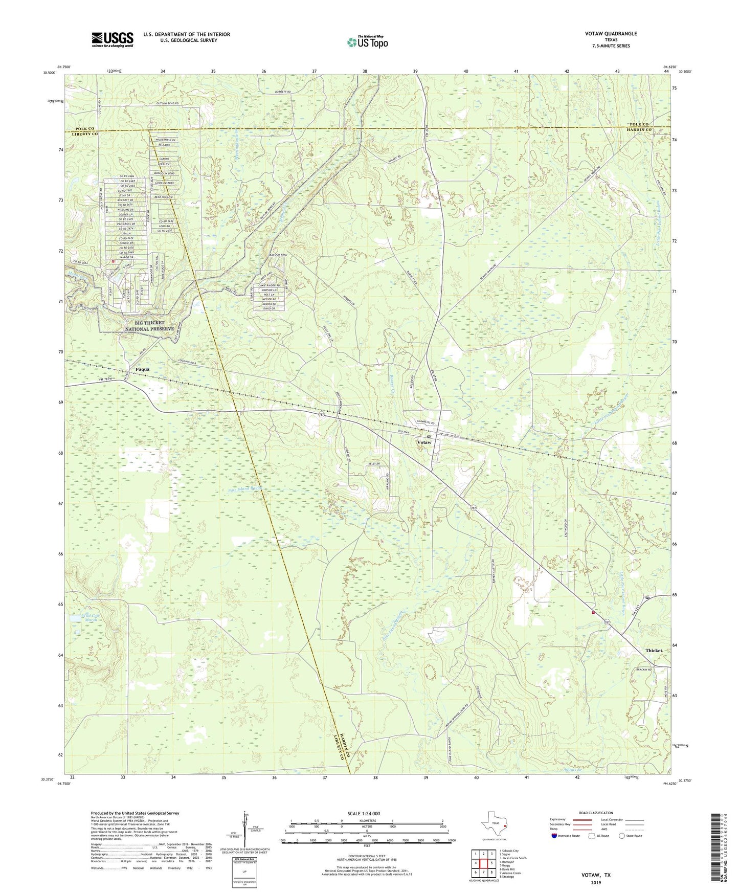 Votaw Texas US Topo Map Image