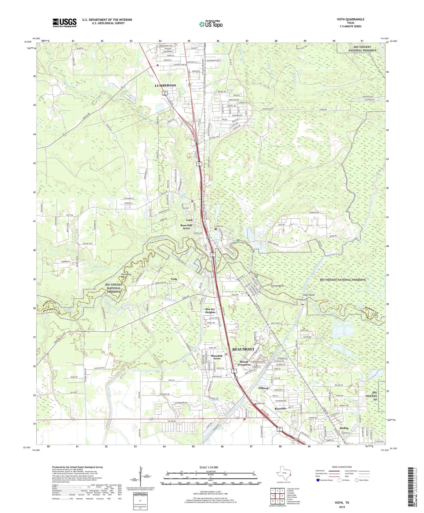 Voth Texas US Topo Map Image