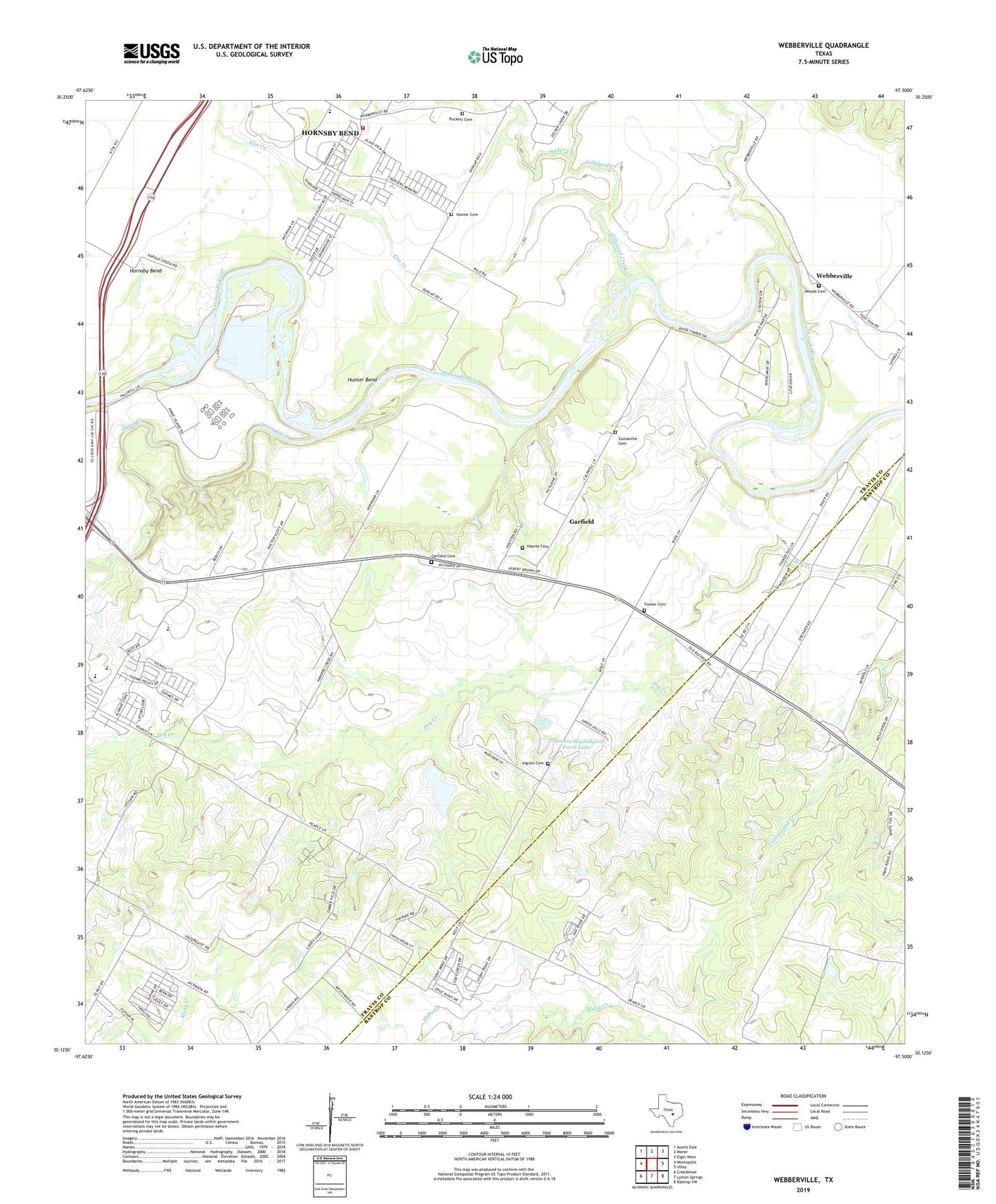 Webberville Texas US Topo Map Image