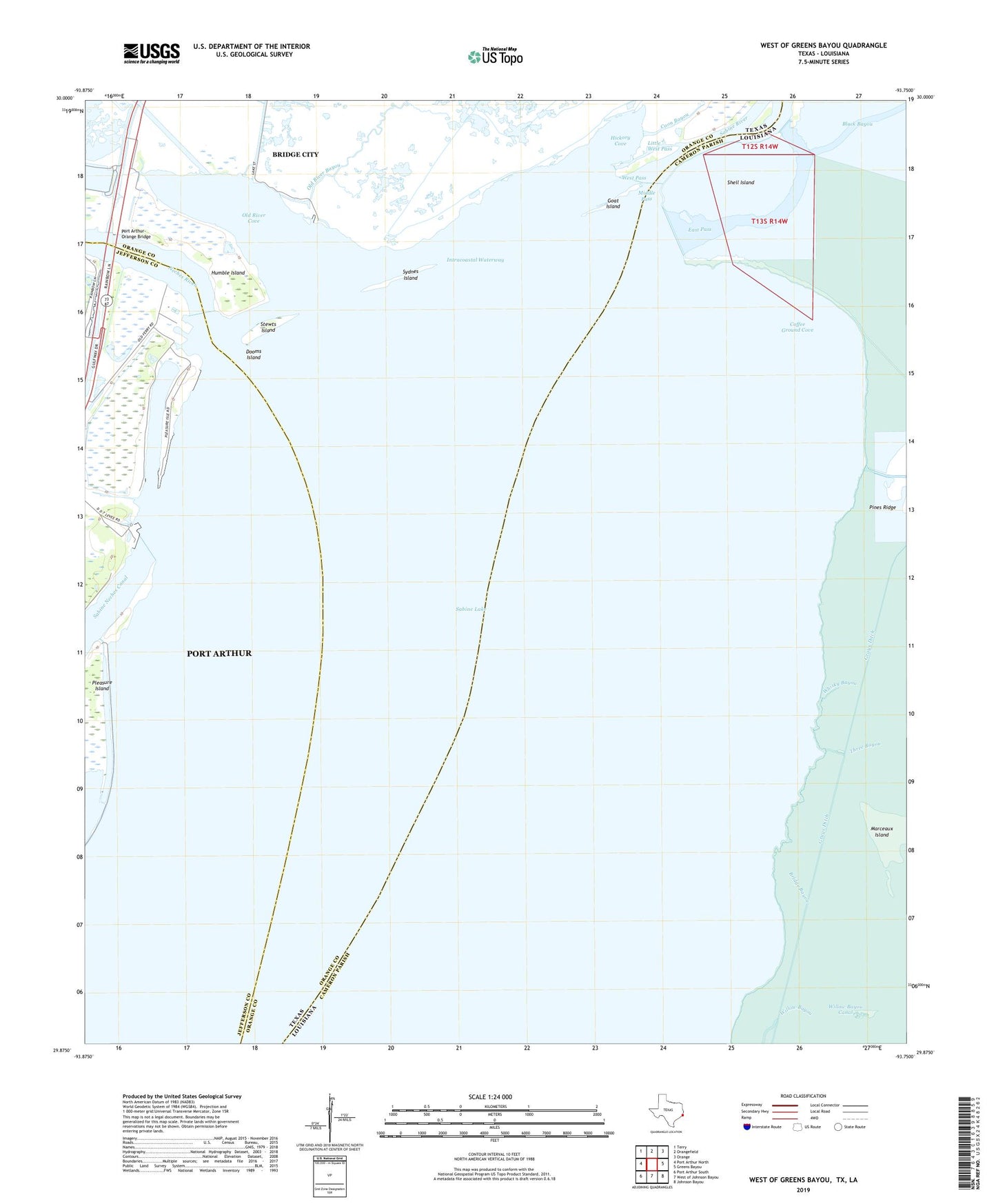 West of Greens Bayou Texas US Topo Map Image