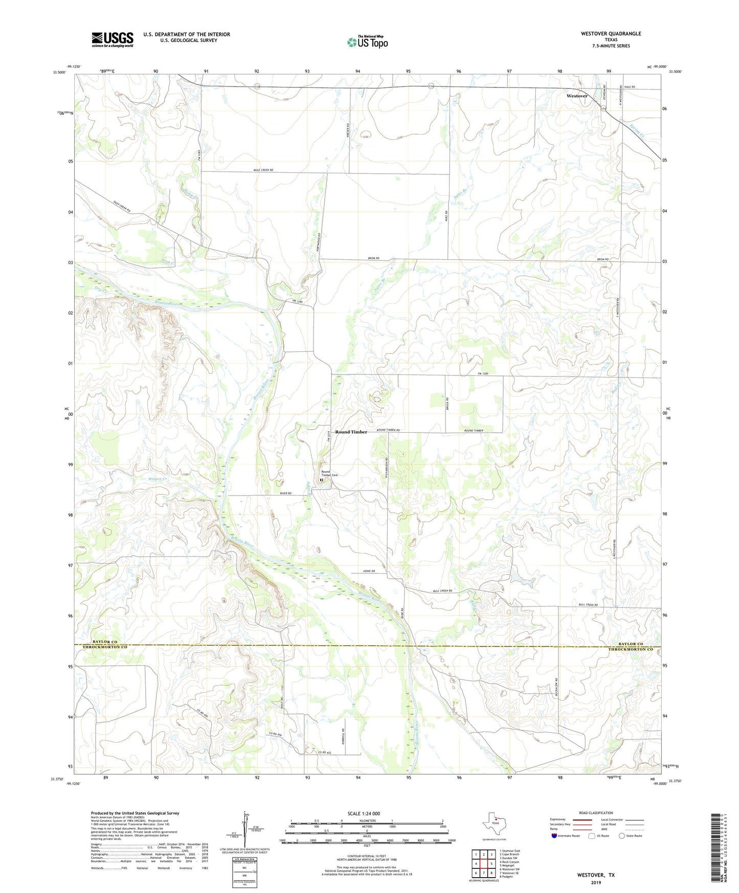 Westover Texas US Topo Map Image