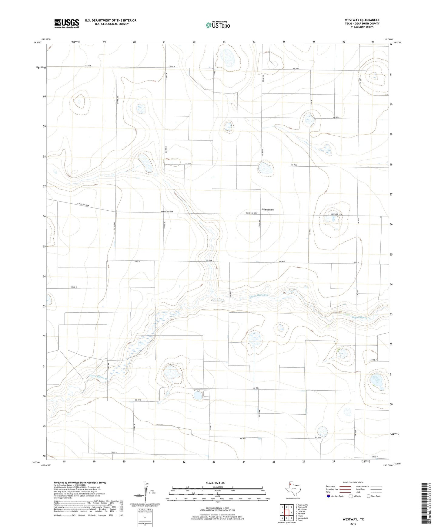 Westway Texas US Topo Map Image