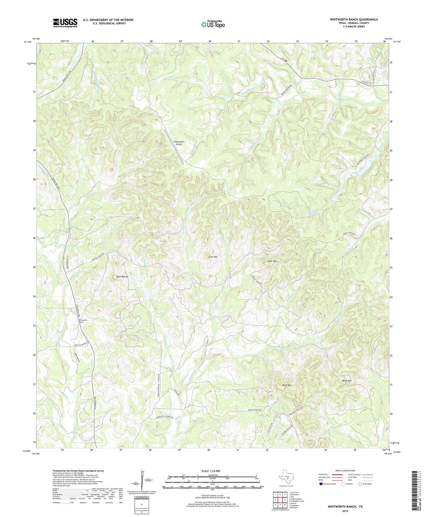 Whitworth Ranch Texas US Topo Map Image