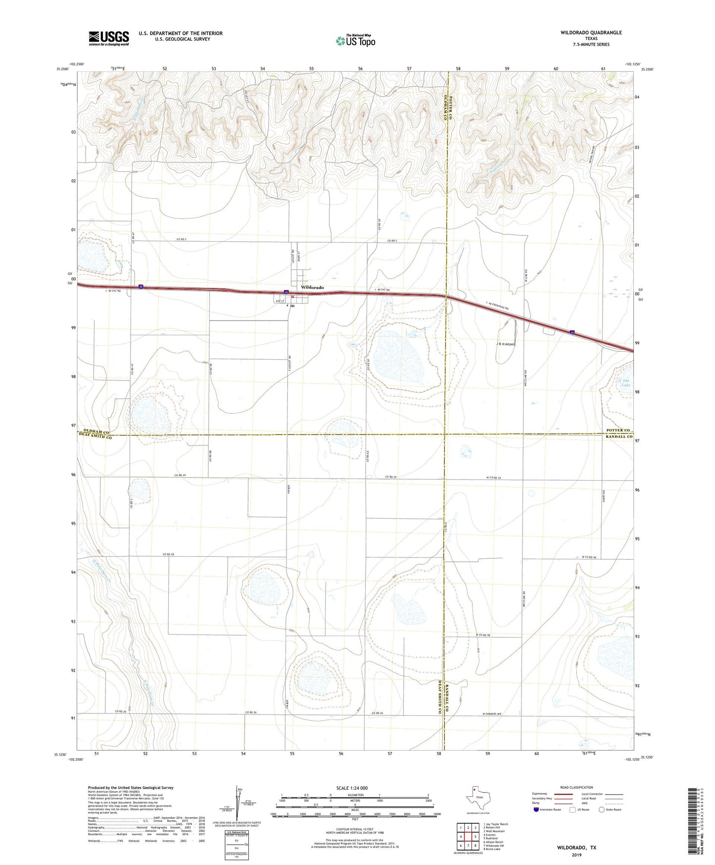 Wildorado Texas US Topo Map Image
