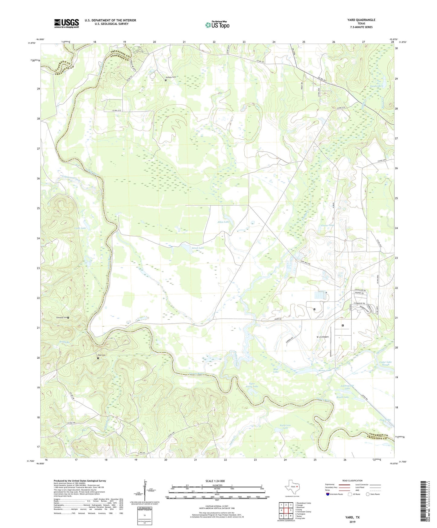 Yard Texas US Topo Map Image
