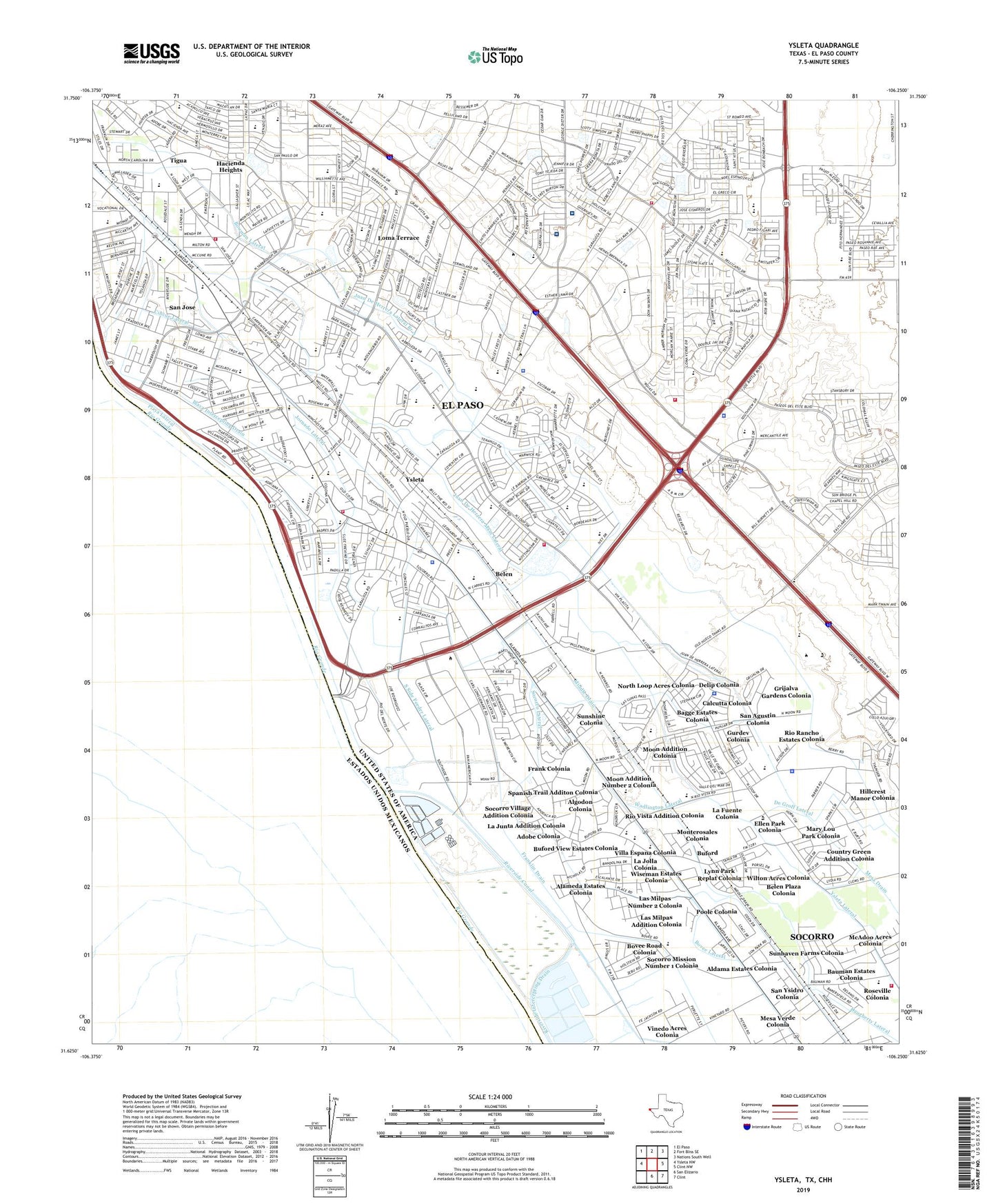 Ysleta Texas US Topo Map Image