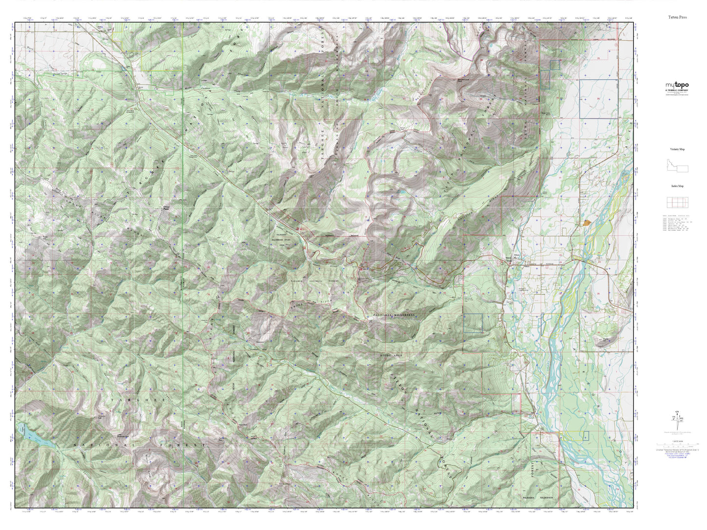 Teton Pass MyTopo Explorer Series Map Image