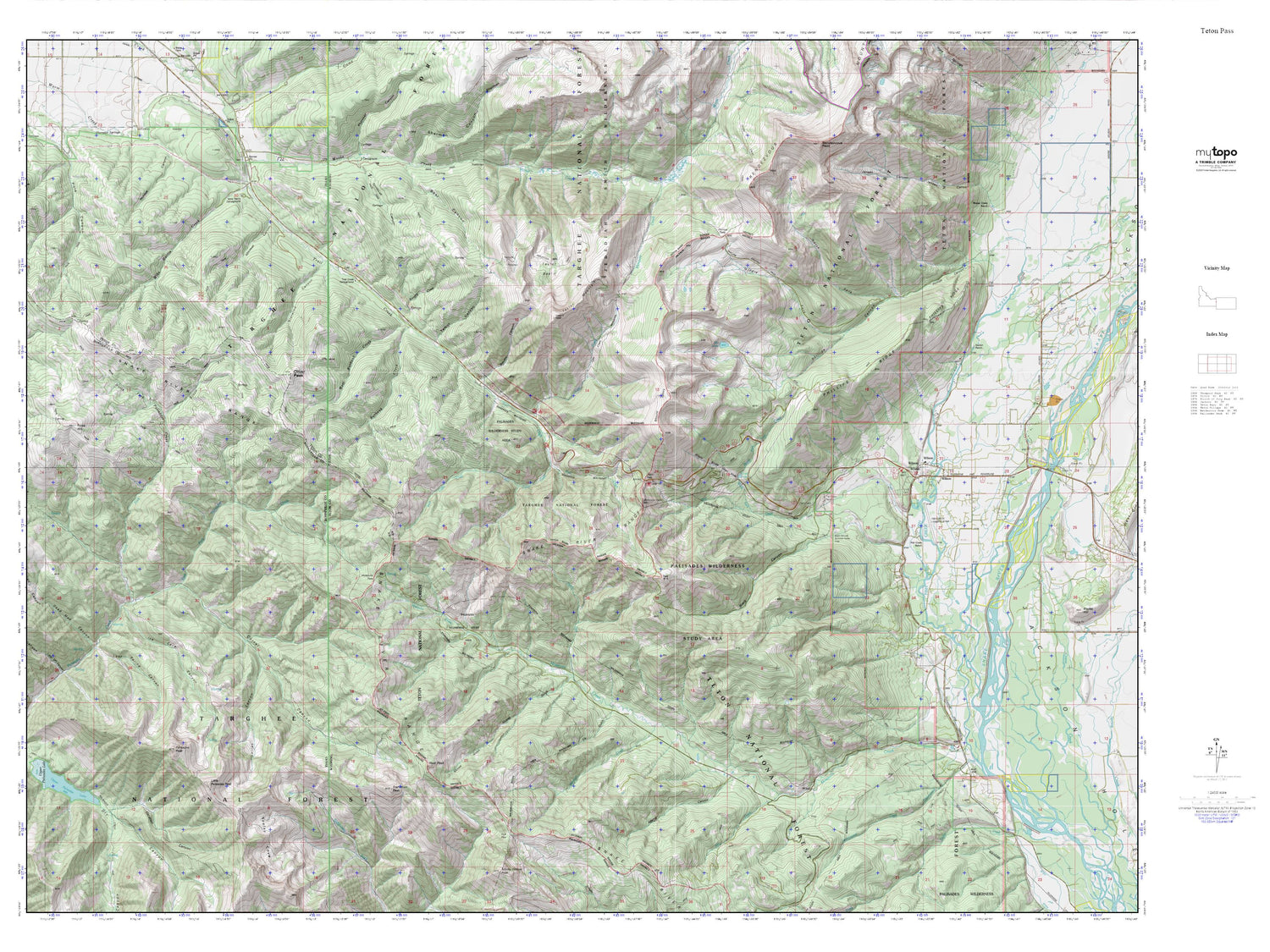 Teton Pass MyTopo Explorer Series Map Image