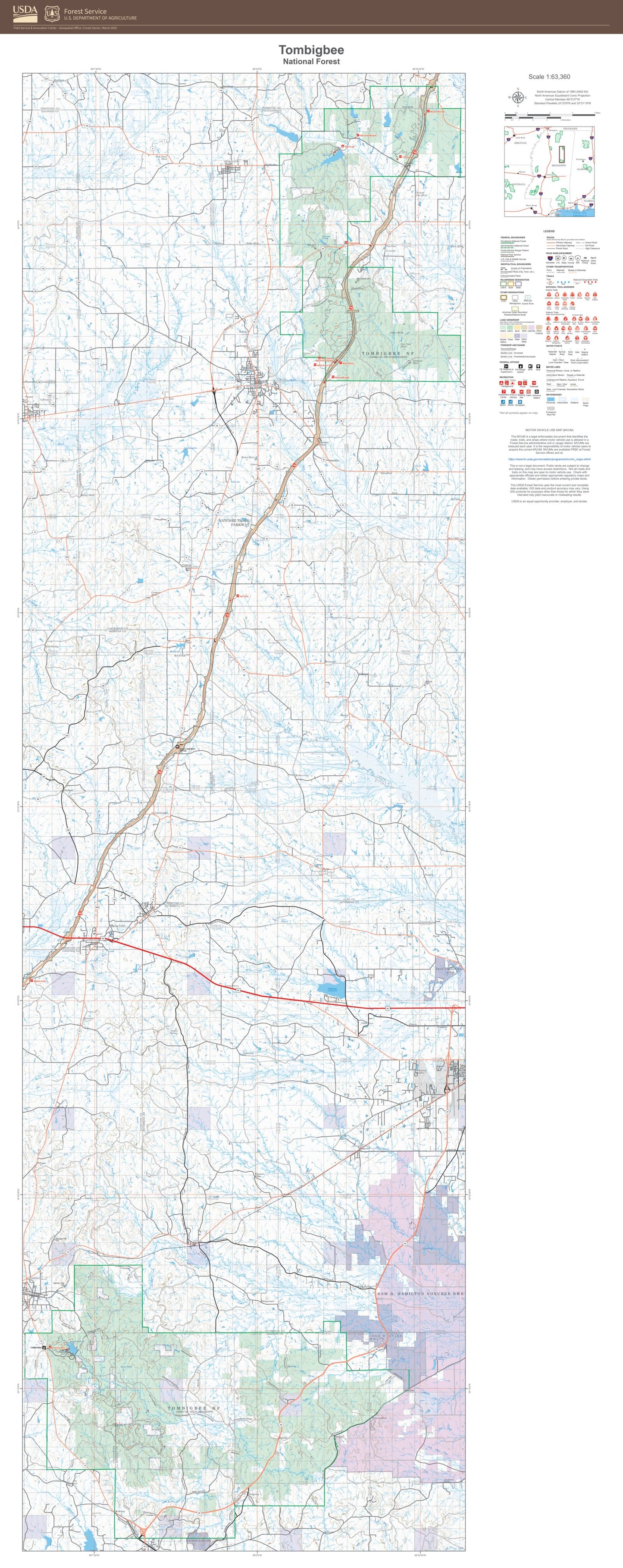 Tombigbee National Forest Map