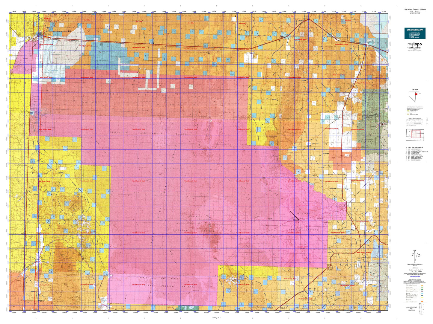 Utah Deer GMU 19A West Desert - West N Map Image