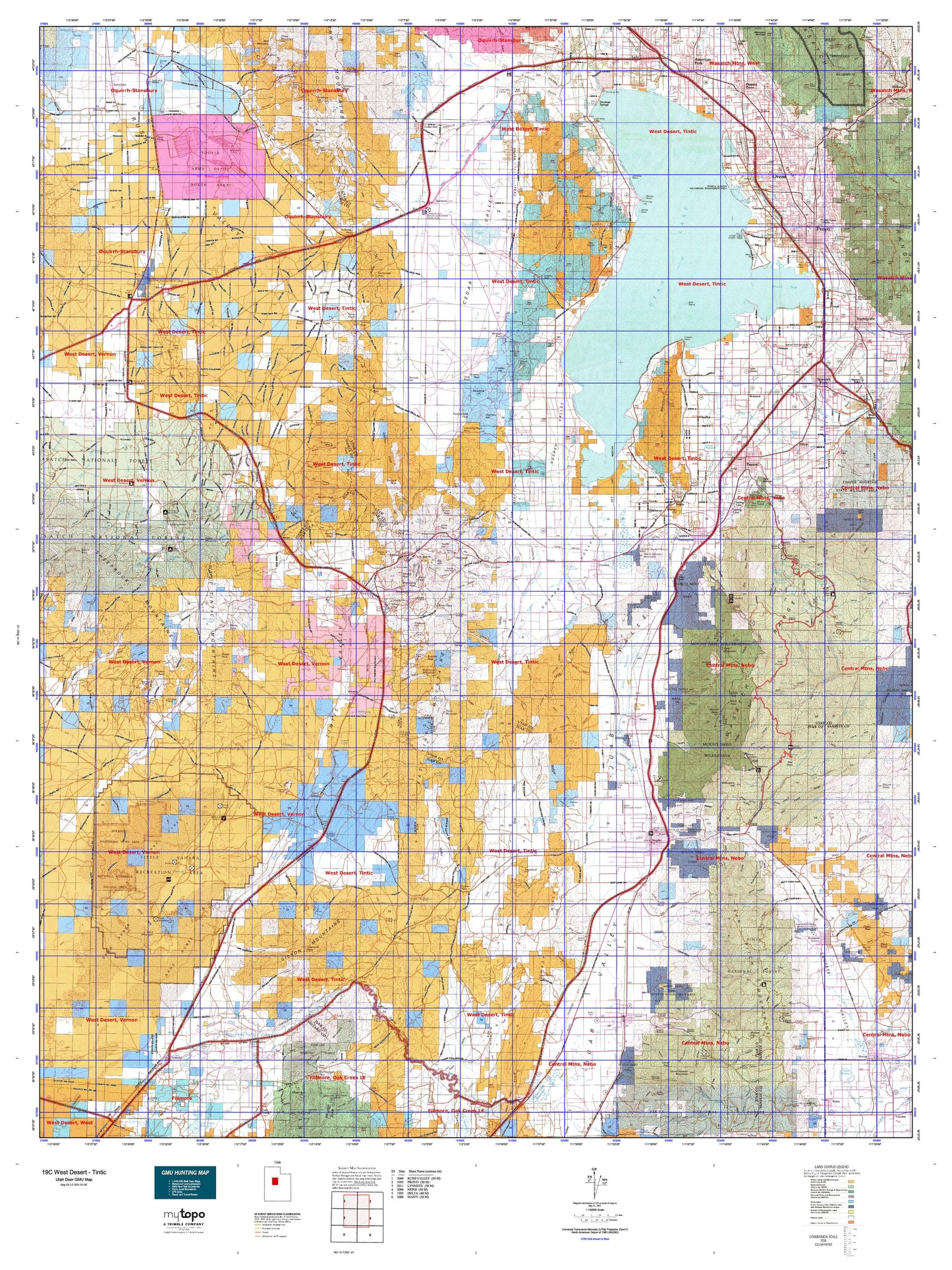 Utah Deer GMU 19C West Desert - Tintic Map Image