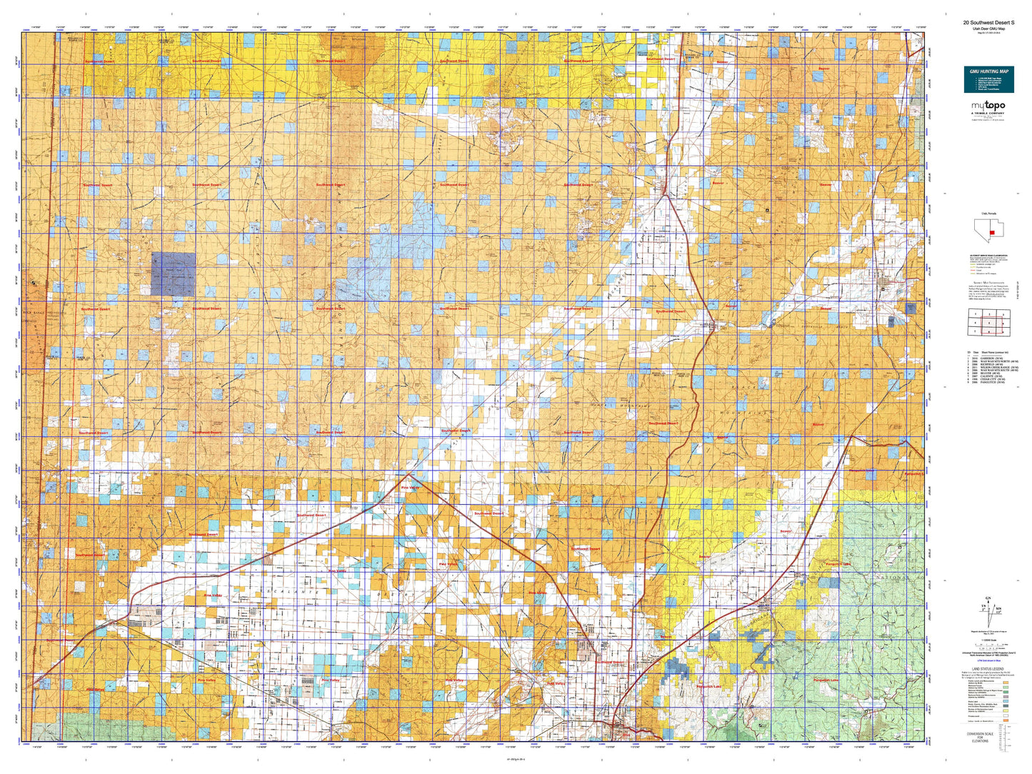 Utah Deer GMU 20 Southwest Desert S Map Image