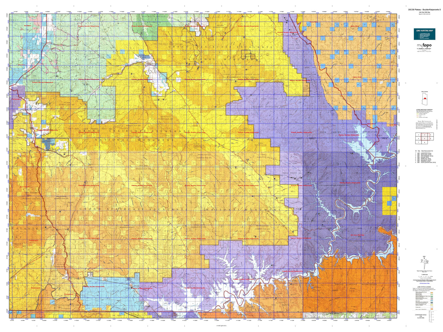 Utah Deer GMU 25C/26 Plateau - Boulder/Kaiparowits S Map Image