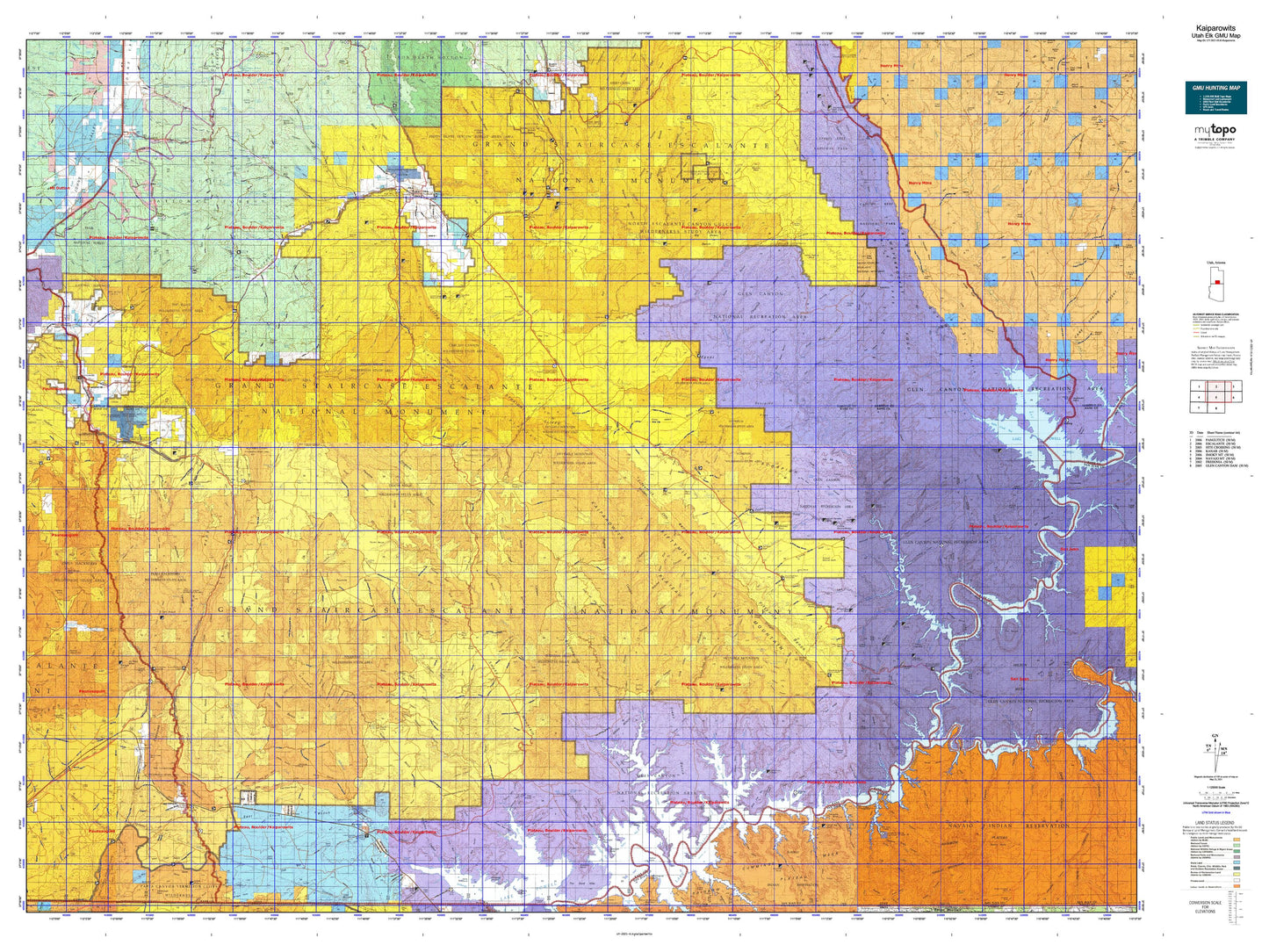 Utah Elk GMU Kaiparowits Map Image