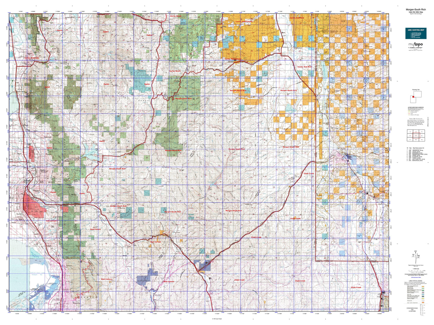 Utah Elk GMU Morgan-South Rich Map Image