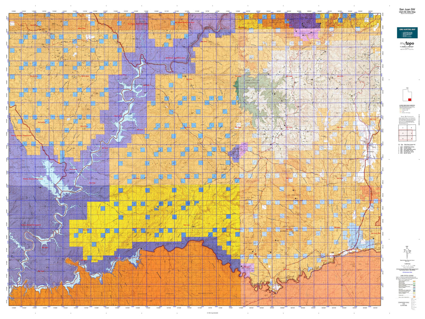 Utah Elk GMU San Juan SW Map Image