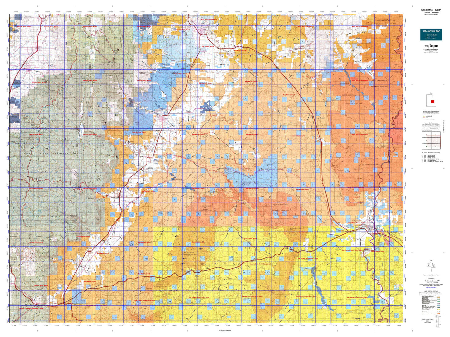 Utah Elk GMU San Rafael - North Map Image