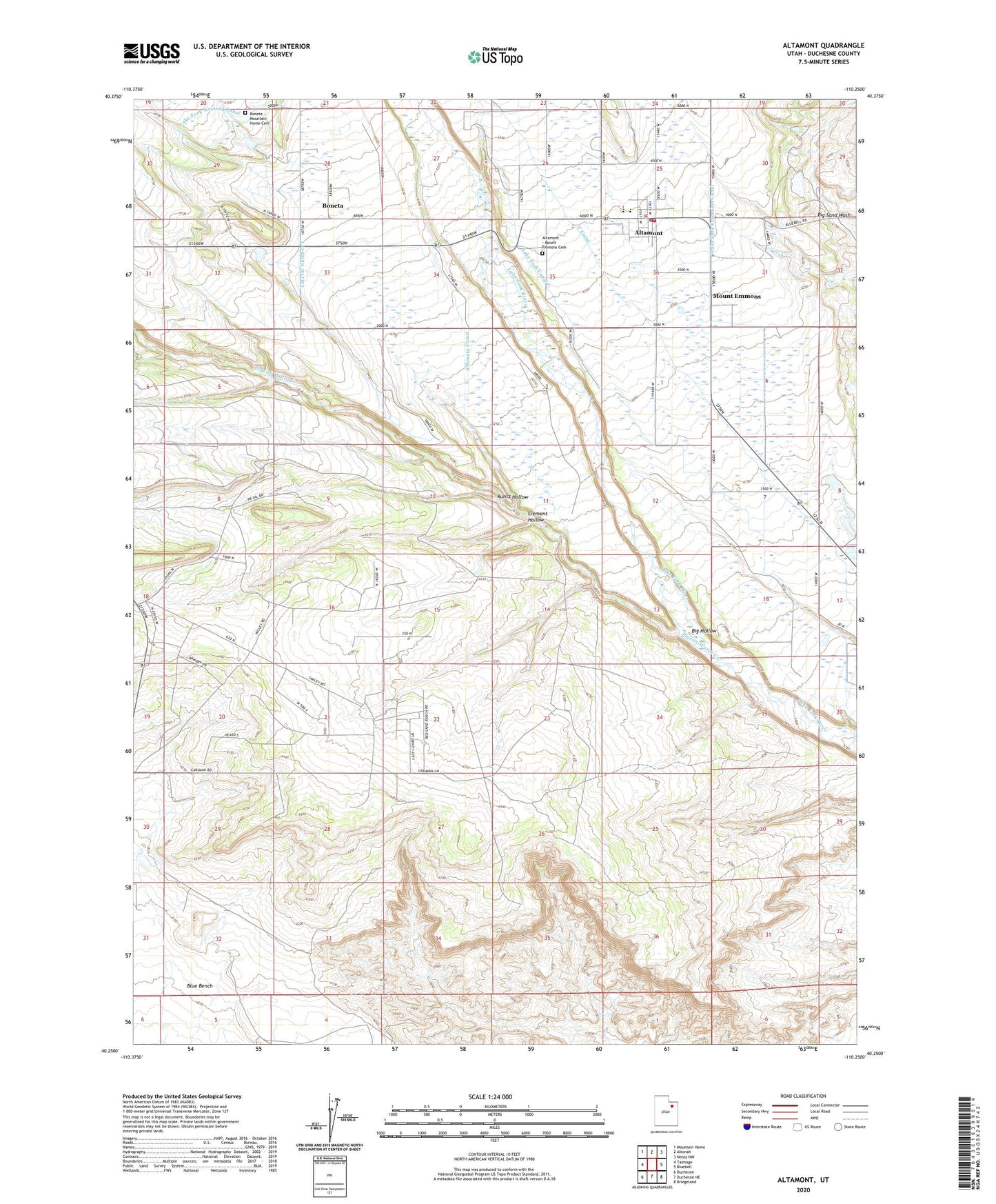 Altamont Utah US Topo Map Image