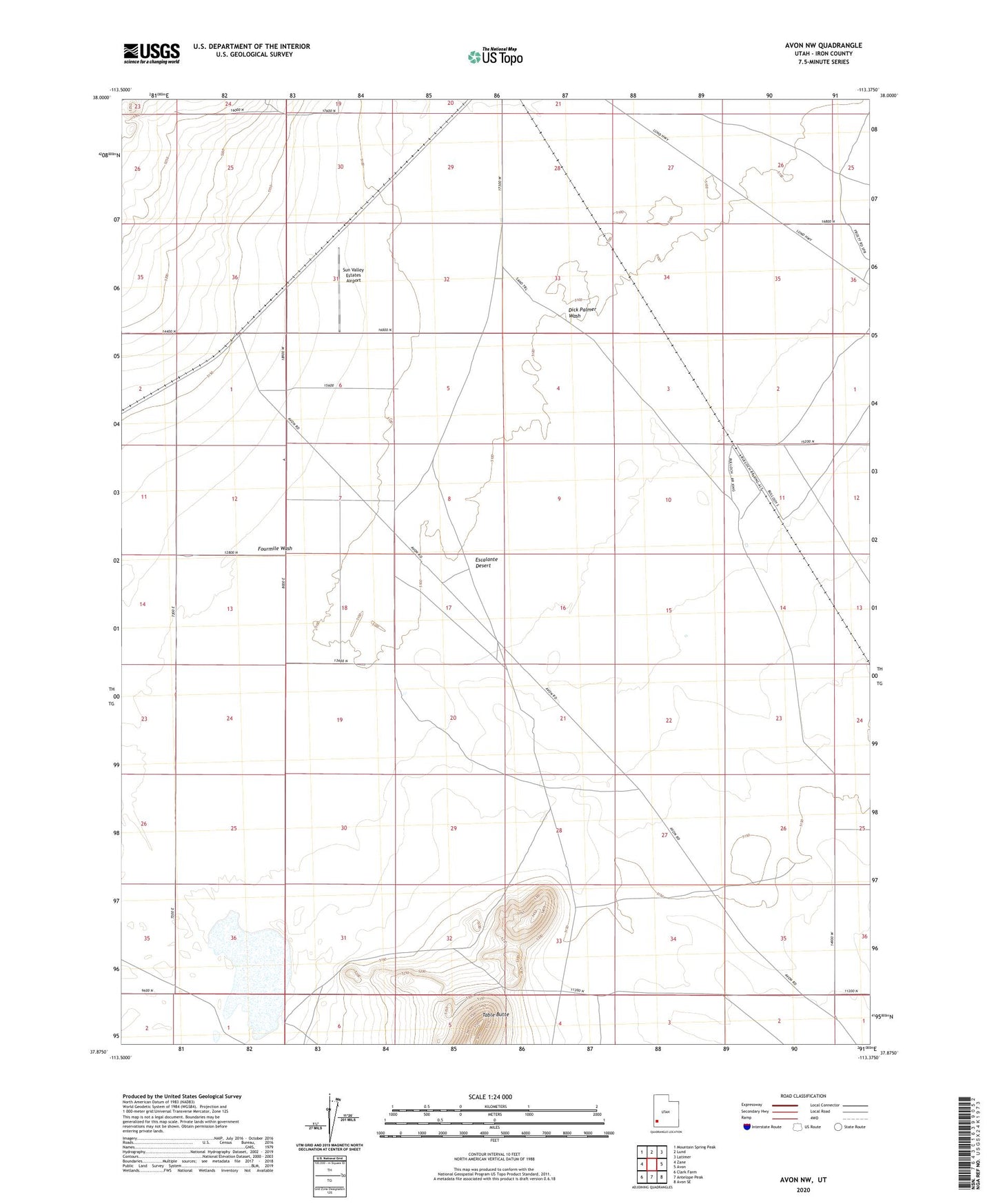 Avon NW Utah US Topo Map Image