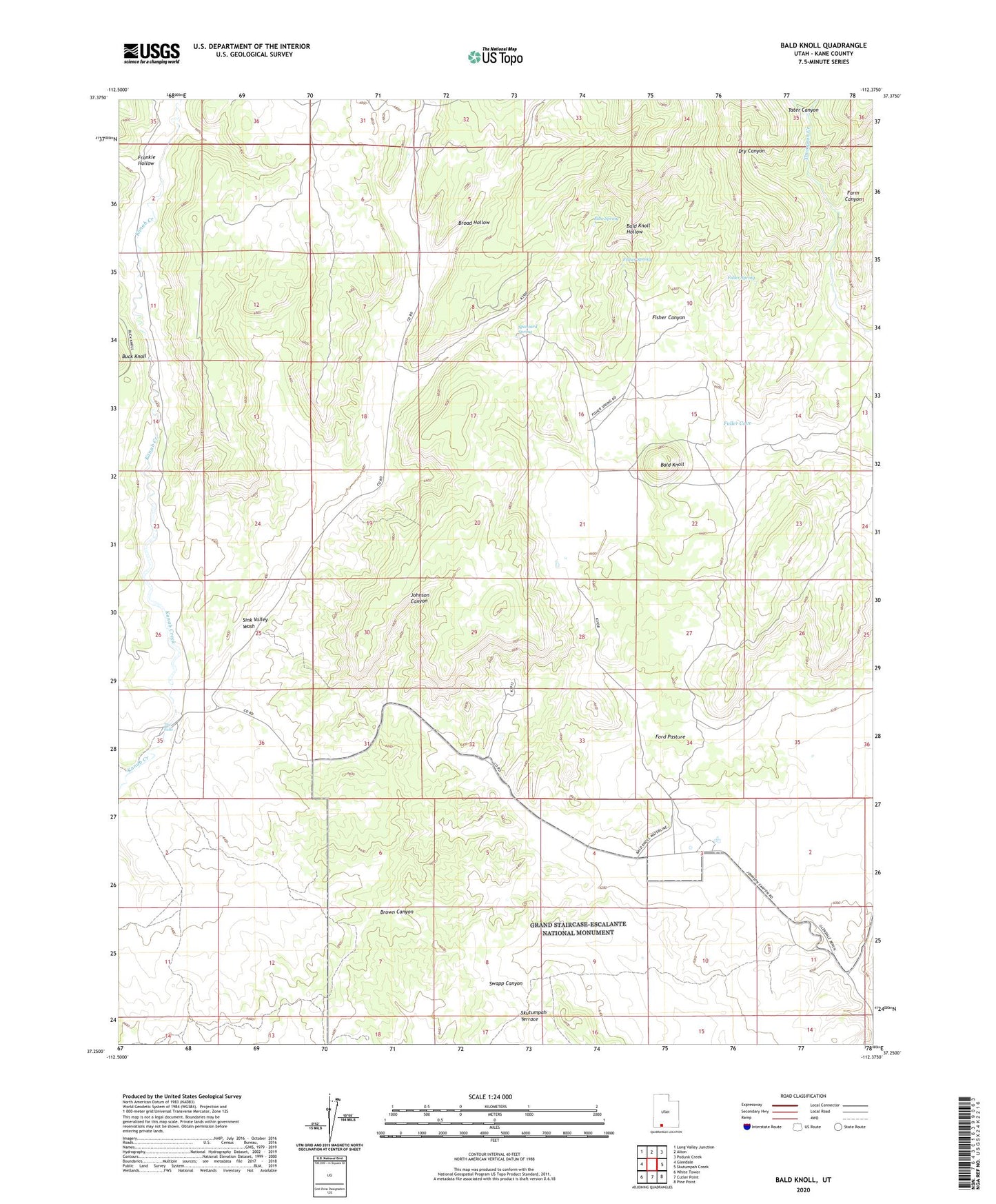 Bald Knoll Utah US Topo Map Image