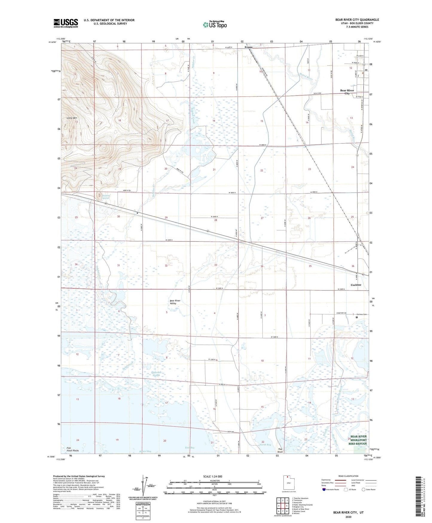 Bear River City Utah US Topo Map Image