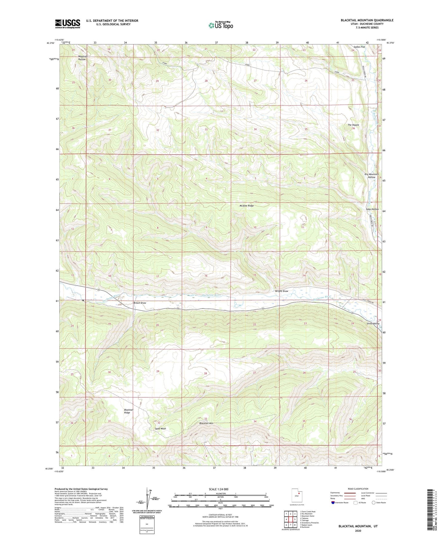 Blacktail Mountain Utah US Topo Map Image