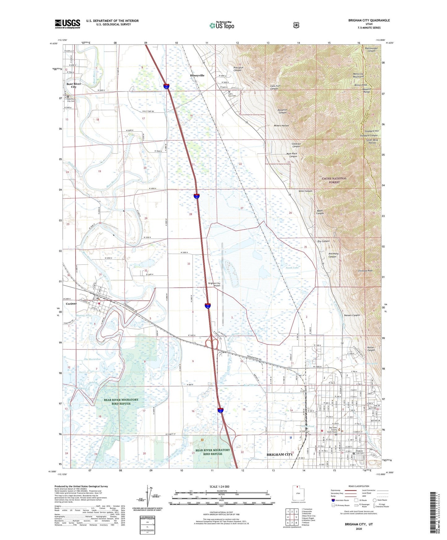 Brigham City Utah US Topo Map Image