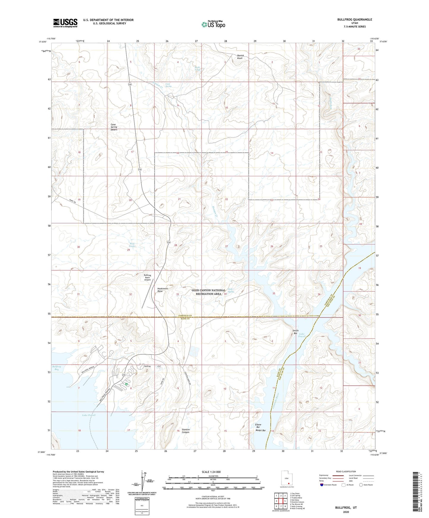 Bullfrog Utah US Topo Map Image