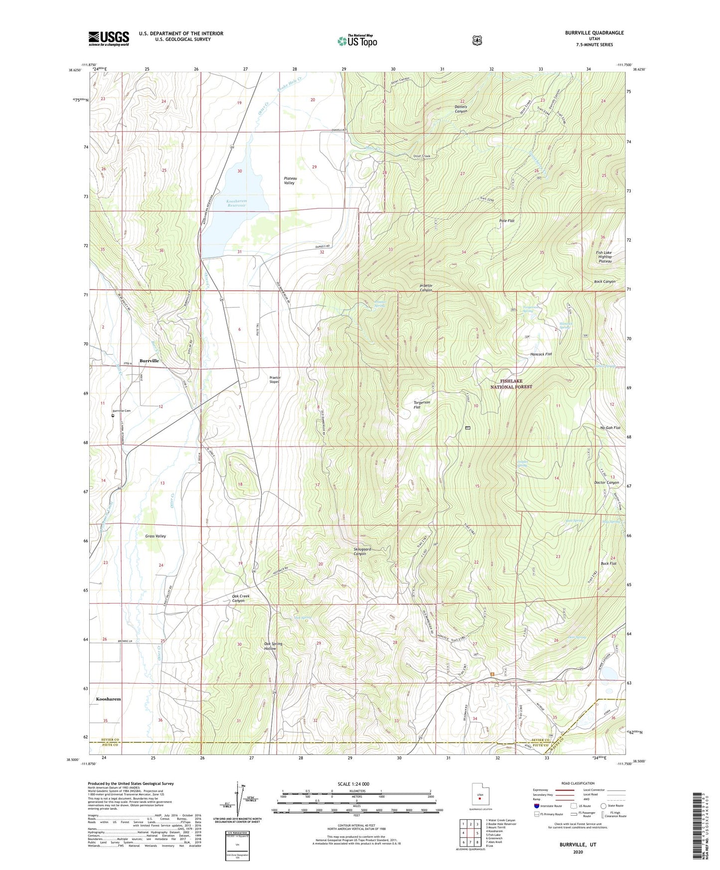 Burrville Utah US Topo Map Image
